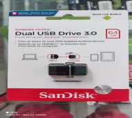 OTG Flashdisk Sandisk 64 GB Dual USB Drive 3.0 Original Resmi